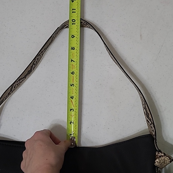 Nine West Black & Cream Shoulder Bag with Snake Print Strap - Picture 16 of 16